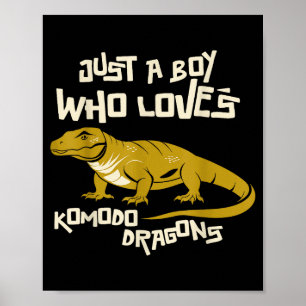 Just A Boy Who Loves Komodo Dragons Reptile Animal Poster