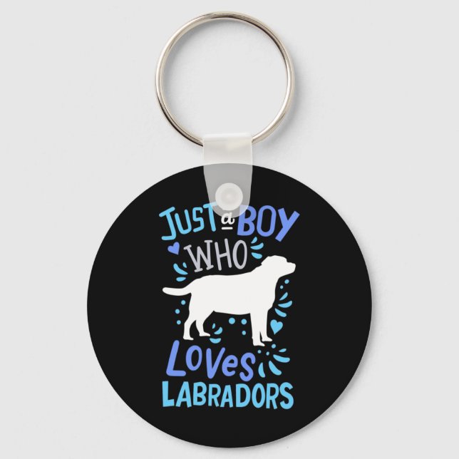 Just A Boy Who Loves Labrador Retriever Key Ring (Front)
