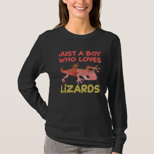 Just A Boy Who Loves Lizards  Lizard Reptiles T-Shirt