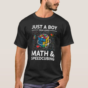 Just A Boy Who Loves Math And Speedcubing Puzzle T-Shirt