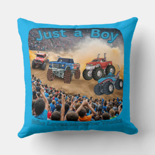 Just a Boy who Loves Monster Trucks Cushion
