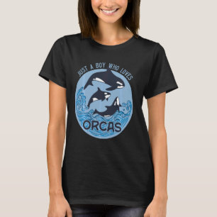 Just A Boy Who Loves Orcas Sea Orca Whale Long Sle T-Shirt