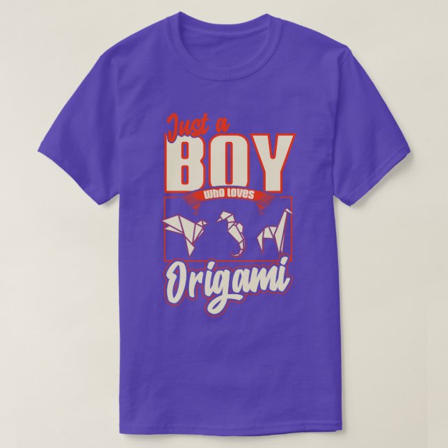 Just A Boy Who Loves Origami T-Shirt (Design Front)