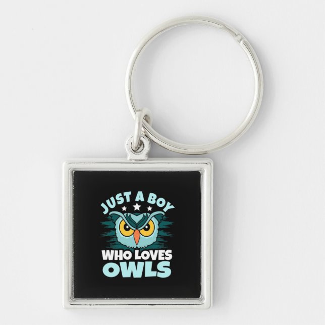 Just A Boy Who Loves Owls Key Ring (Front)