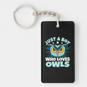Just A Boy Who Loves Owls Key Ring