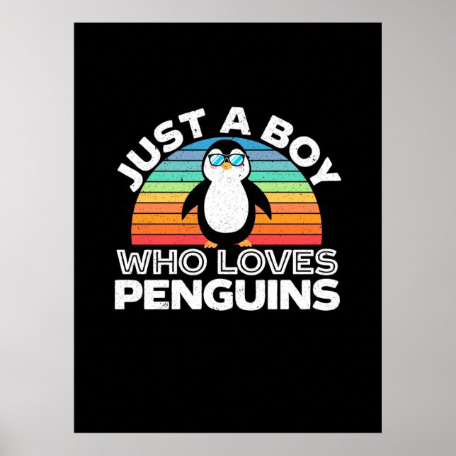 Just A Boy Who Loves Penguins Poster (Front)