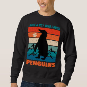 Just A Boy Who Loves Penguins - Retro Animal Sweatshirt
