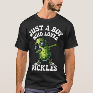 Just A Boy Who Loves Pickles Funny Pickle Birthday T-Shirt