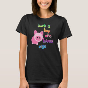 Just A Boy Who Loves Pigs Cute Pig Lover Kids Boys T-Shirt