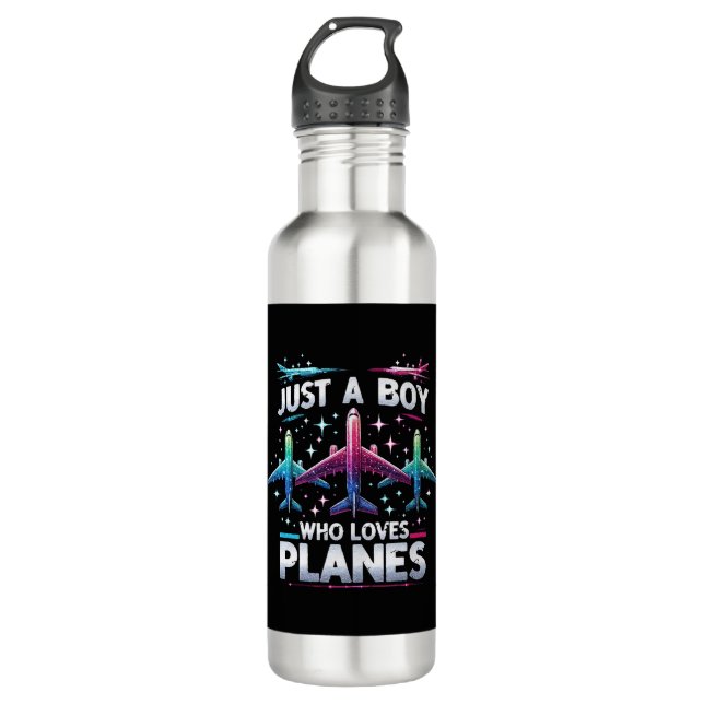 Just A Boy Who Loves Planes 710 Ml Water Bottle (Front)