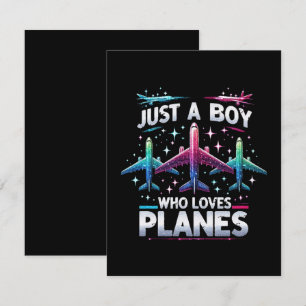 Just A Boy Who Loves Planes Enclosure Card