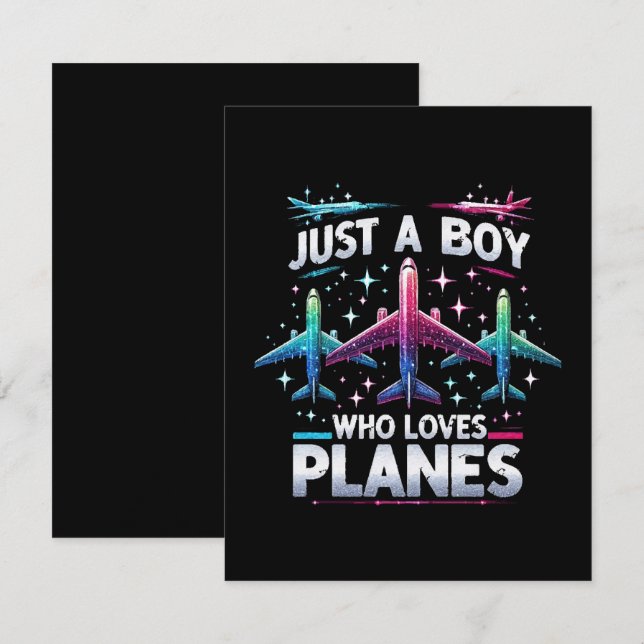 Just A Boy Who Loves Planes Enclosure Card (Front/Back)