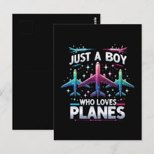 Just A Boy Who Loves Planes Postcard