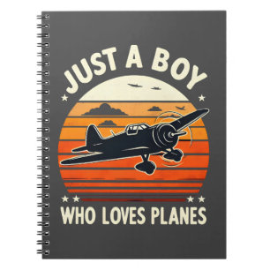 Just A Boy Who Loves Planes Vintage Plane Lover Notebook