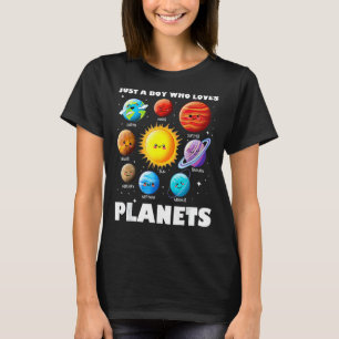 Just A Boy Who Loves Planets Solar System Space Sc T-Shirt