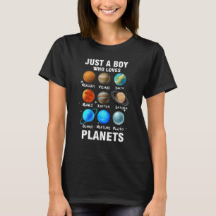 Just A Boy Who Loves Planets Space Science For Kid T-Shirt