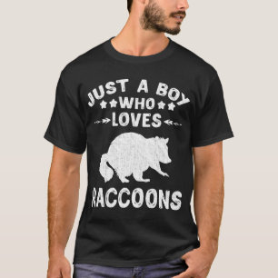 Just A Boy Who Loves Raccoons Gift Racoon Lover T-Shirt