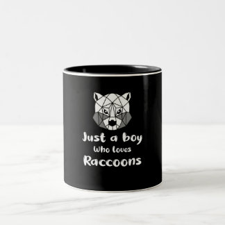 Just a boy who loves racoon Two-Tone coffee mug