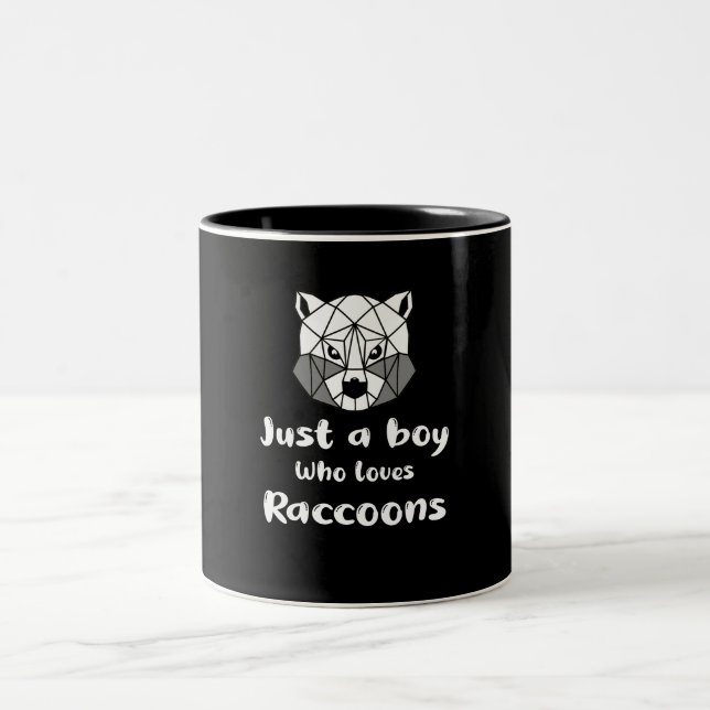 Just a boy who loves racoon    Two-Tone coffee mug (Center)