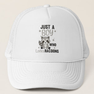 Just A Boy Who Loves Racoons Kawaii Racoon Trucker Hat