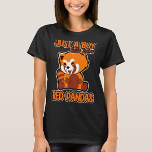Just A Boy Who Loves Red Pandas Quote Men Red Pand T-Shirt