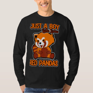 Just A Boy Who Loves Red Pandas Quote Men Red Pand T-Shirt
