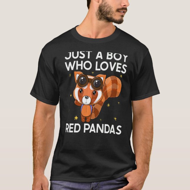 Just a Boy Who Loves Red Pandas Red Panda For Kids T-Shirt (Front)