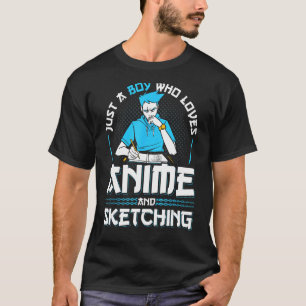Just A Boy Who Loves Sketching Japan Otaku Japanes T-Shirt