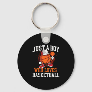 Just A Boy Who Loves Sketll - Player Hoops Key Ring