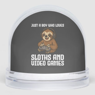 Just A Boy Who Loves Sloths and Video Games Gamer  Snowglobe