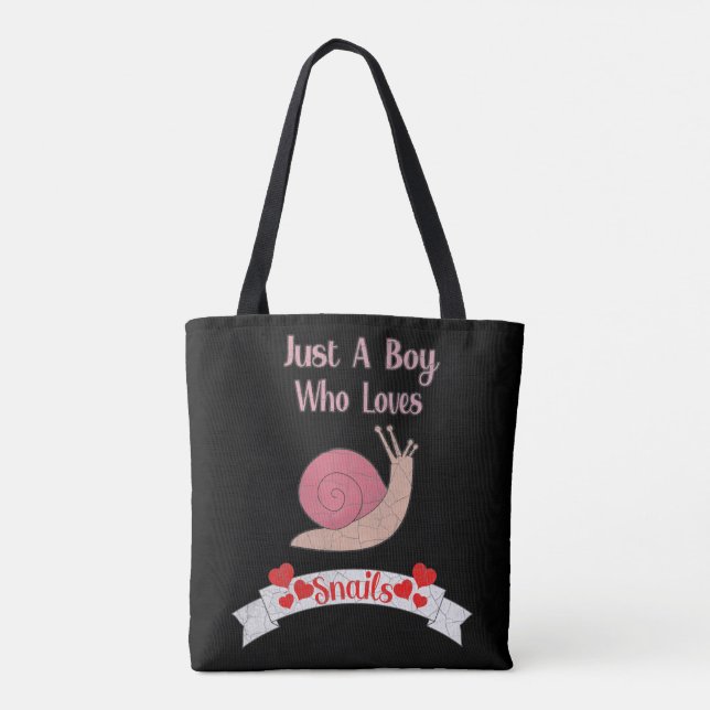 Just A Boy Who Loves Snails Tote Bag (Back)