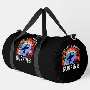 Just a Boy Who Loves Surfing Duffle Bag