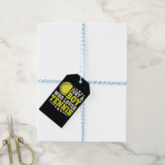 Just A Boy Who Loves Tennis Funny Tennis Lover Gift Tags