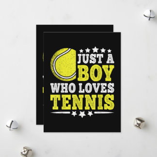 Just A Boy Who Loves Tennis Funny Tennis Lover Holiday Card