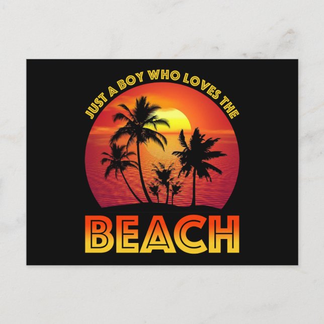 Just A Boy Who Loves The Beach Postcard (Front)