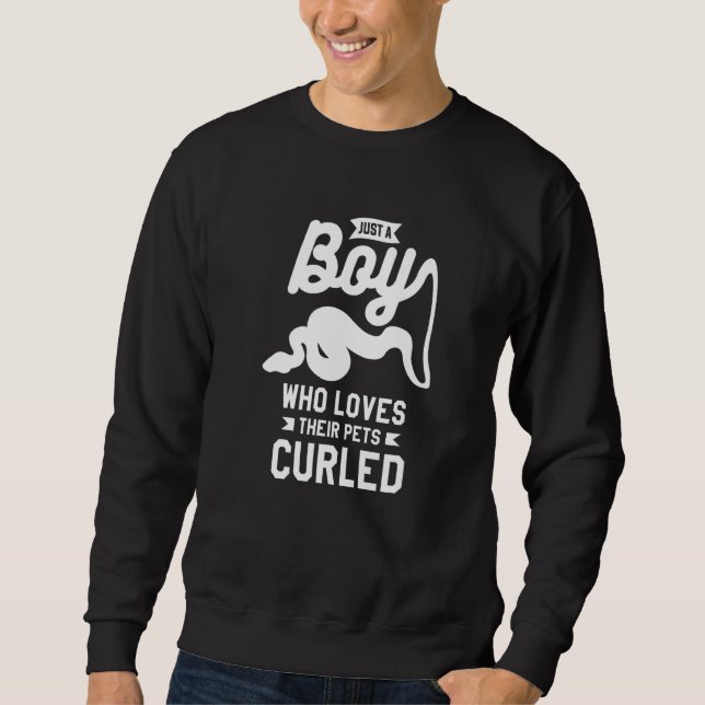 Just A Boy Who Loves Their Pets Curled Ball Python Sweatshirt (Front)