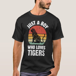 Just A Boy Who Loves Tigers Safari Animal Wild Cat T-Shirt