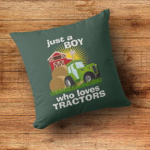 Just A Boy Who Loves Tractors 🚜 Farm Birthday Boy Cushion