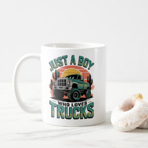 "Just a Boy Who Loves Trucks" Coffee Mug
