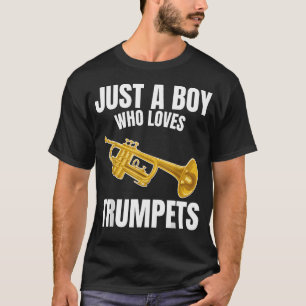 Just A Boy Who Loves Trumpets Brass Instrument T-Shirt
