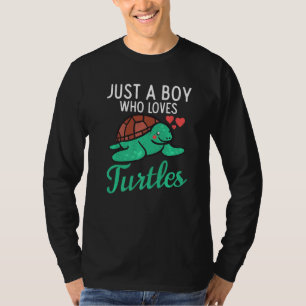 Just A Boy Who Loves Turtles Aquatic Animals Tort T-Shirt