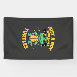 Just a boy who loves turtles Children boy (1) Banner