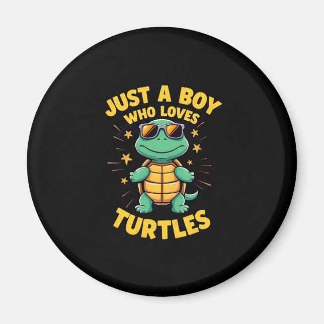 Just a boy who loves turtles Children boy (1) Magnet (Front)