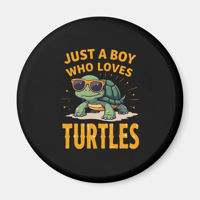 Just a boy who loves turtles Children boy (2) Magnet (Front)