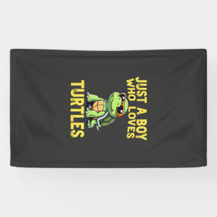 Just a boy who loves turtles Children boy (3) Banner