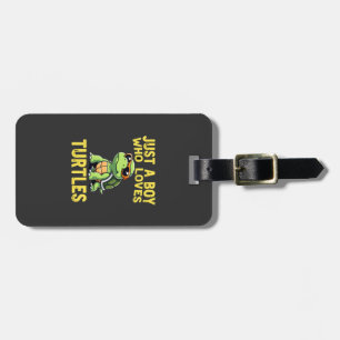 Just a boy who loves turtles Children boy (3) Luggage Tag