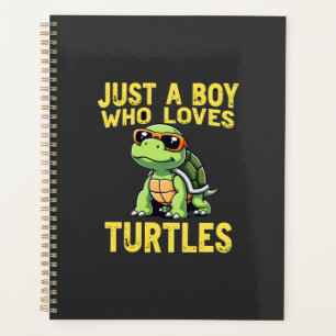Just a boy who loves turtles Children boy (3) Planner