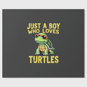 Just a boy who loves turtles Children boy (3) Wrapping Paper