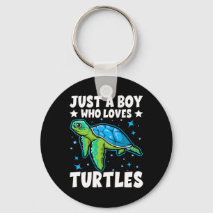Just A Boy Who Loves Turtles Lover Gifts Sea Ocean Key Ring
