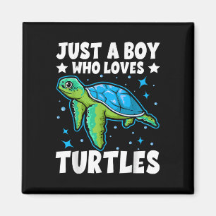 Just A Boy Who Loves Turtles Lover Gifts Sea Ocean Magnet